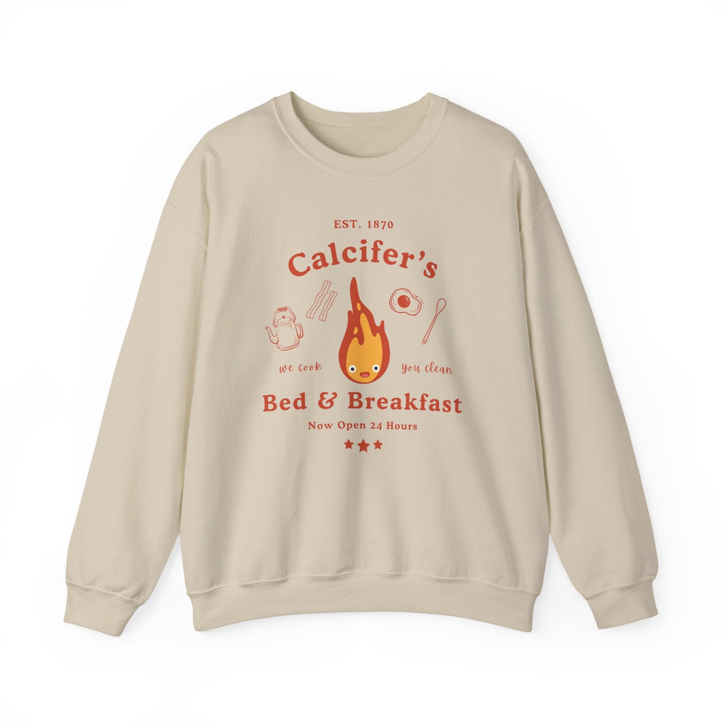 Calcifer's Bed & Breakfast- Howl's Moving Castle (Unisex Sweatshirt Light)