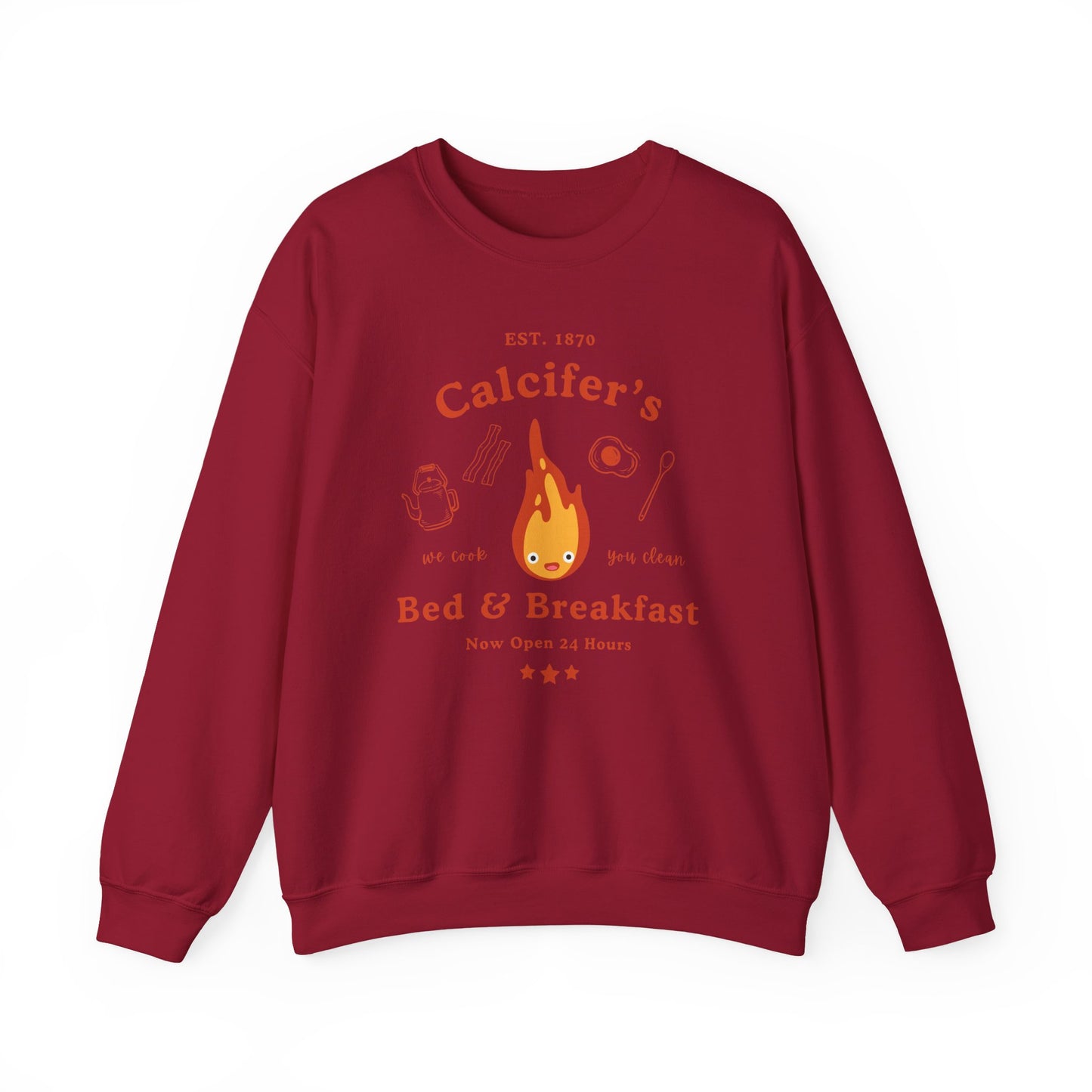 Calcifer's Bed & Breakfast- Howl's Moving Castle (Unisex Sweatshirt Dark)