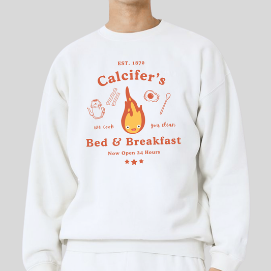 Calcifer's Bed & Breakfast- Howl's Moving Castle (Unisex Sweatshirt Light)