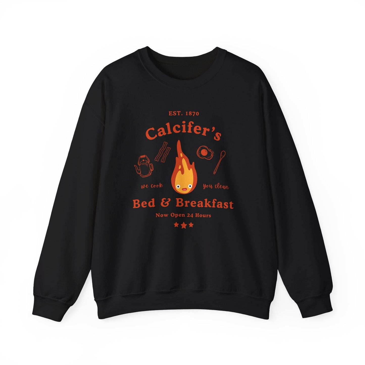 Calcifer's Bed & Breakfast- Howl's Moving Castle (Unisex Sweatshirt Dark)