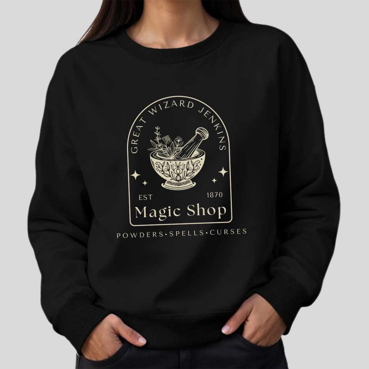 Great Wizard Jenkins Magic Shop- Howl's Moving Castle (Unisex Sweatshirt Dark)