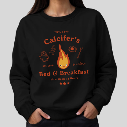Calcifer's Bed & Breakfast- Howl's Moving Castle (Unisex Sweatshirt Dark)