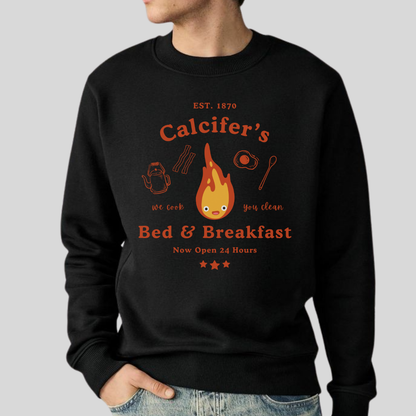 Calcifer's Bed & Breakfast- Howl's Moving Castle (Unisex Sweatshirt Dark)